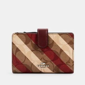 Coach Medium Corner Zip Wallet Signature Canvas NWT